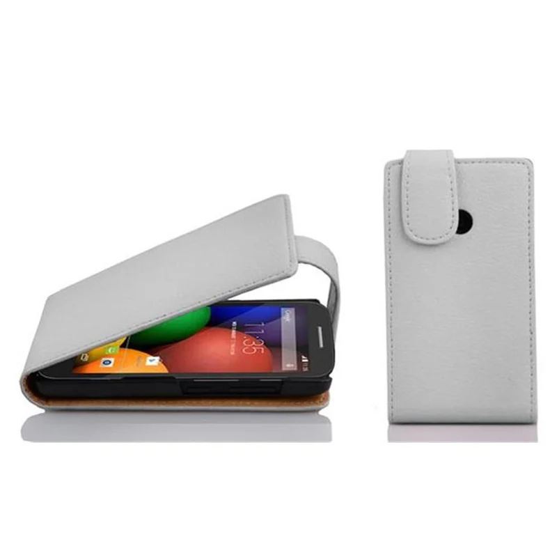 Cadorabo Hülle kompatibel mit Motorola MOTO E Schutzhülle im Flip Design aus strukturiertem Kunstleder