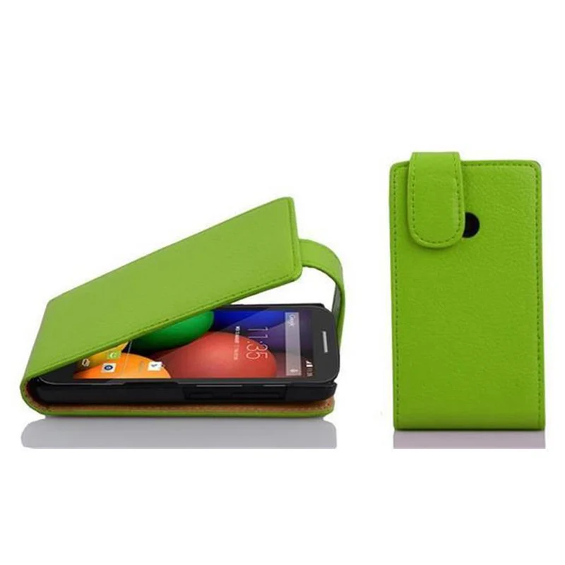 Cadorabo Hülle kompatibel mit Motorola MOTO E Schutzhülle im Flip Design aus strukturiertem Kunstleder