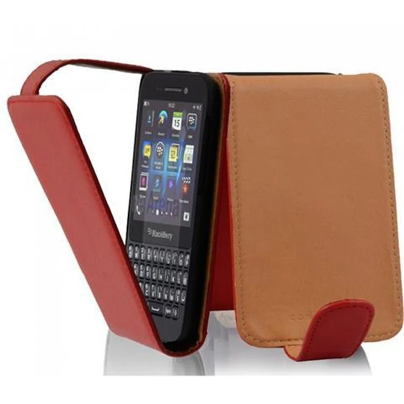 Cadorabo Hülle kompatibel mit Blackberry Q5 Schutzhülle im Flip Design aus strukturiertem Kunstleder