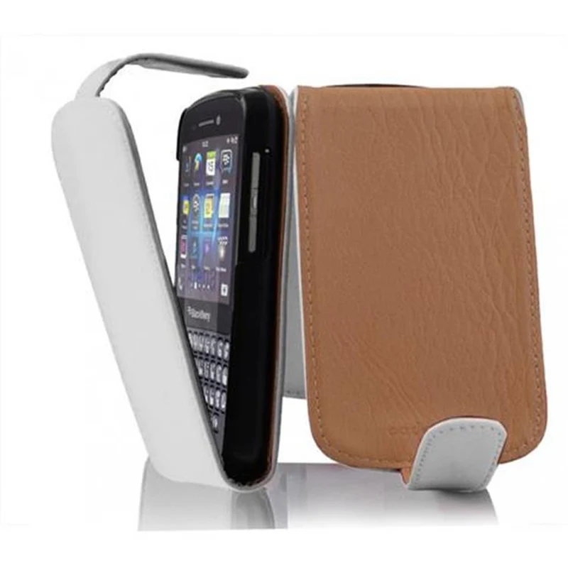 Cadorabo Hülle kompatibel mit Blackberry Q10 Schutzhülle im Flip Design aus strukturiertem Kunstleder