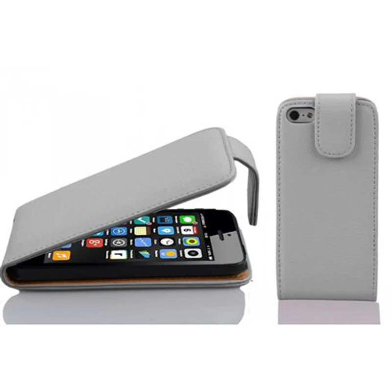 Cadorabo Hülle kompatibel mit Apple iPhone 5C Schutzhülle im Flip Design aus strukturiertem Kunstleder