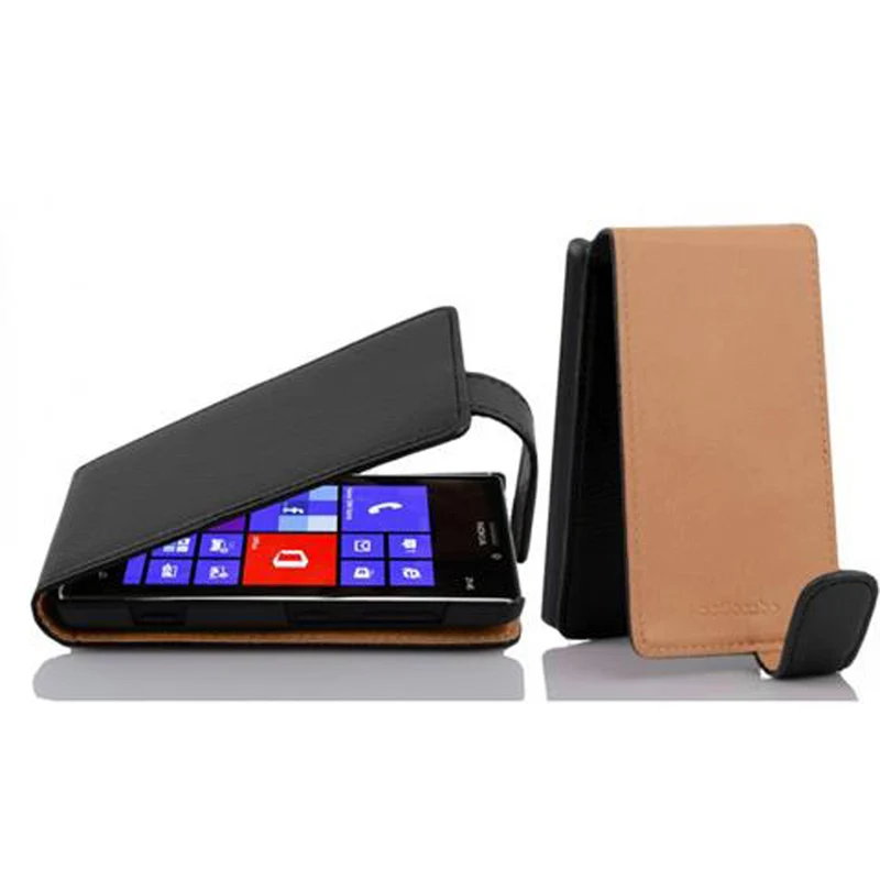 Cadorabo Hülle kompatibel mit Nokia Lumia 925 Schutzhülle im Flip Design aus strukturiertem Kunstleder