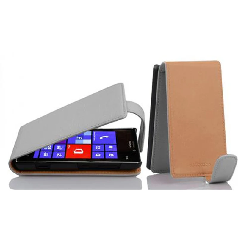Cadorabo Hülle kompatibel mit Nokia Lumia 925 Schutzhülle im Flip Design aus strukturiertem Kunstleder