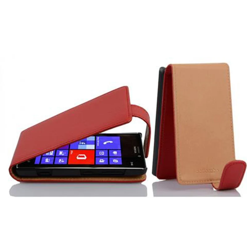 Cadorabo Hülle kompatibel mit Nokia Lumia 925 Schutzhülle im Flip Design aus strukturiertem Kunstleder