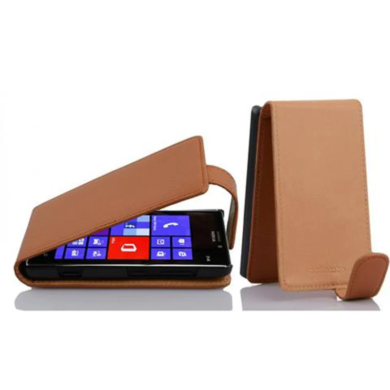 Cadorabo Hülle kompatibel mit Nokia Lumia 925 Schutzhülle im Flip Design aus strukturiertem Kunstleder
