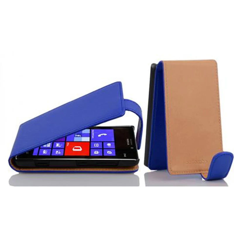Cadorabo Hülle kompatibel mit Nokia Lumia 925 Schutzhülle im Flip Design aus strukturiertem Kunstleder