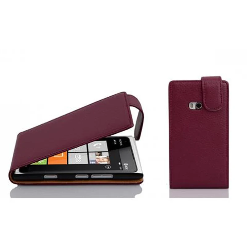 Cadorabo Hülle kompatibel mit Nokia Lumia 900 Schutzhülle im Flip Design aus strukturiertem Kunstleder