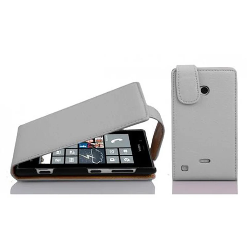 Cadorabo Hülle kompatibel mit Nokia Lumia 720 Schutzhülle im Flip Design aus strukturiertem Kunstleder