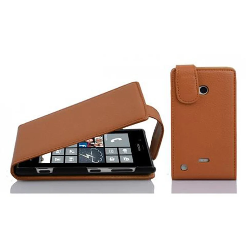 Cadorabo Hülle kompatibel mit Nokia Lumia 720 Schutzhülle im Flip Design aus strukturiertem Kunstleder