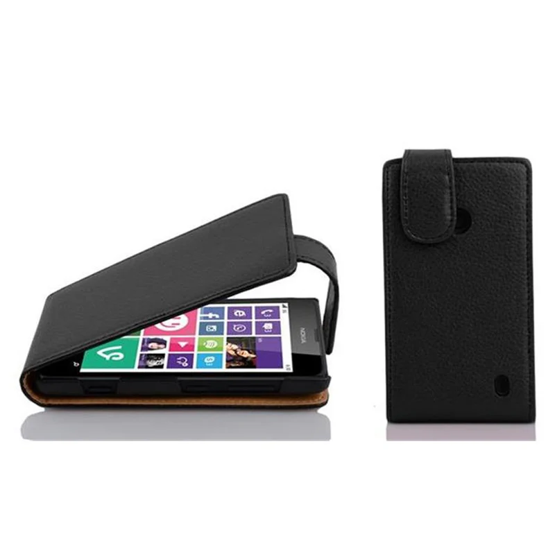 Cadorabo Hülle kompatibel mit Nokia Lumia 630 / 635 Schutzhülle im Flip Design aus strukturiertem Kunstleder