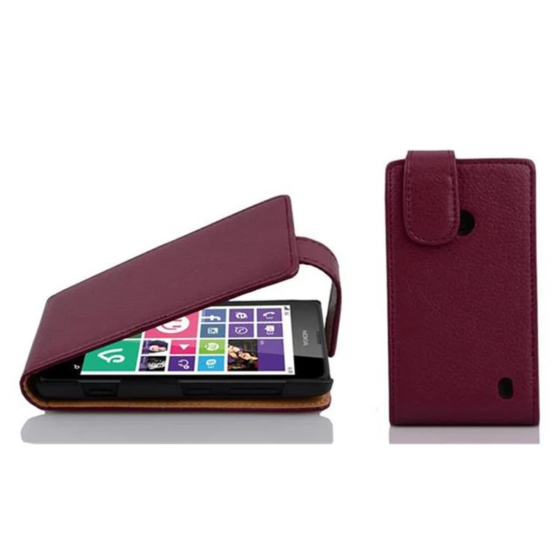 Cadorabo Hülle kompatibel mit Nokia Lumia 630 / 635 Schutzhülle im Flip Design aus strukturiertem Kunstleder