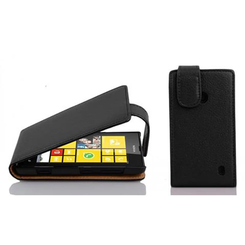Cadorabo Hülle kompatibel mit Nokia Lumia 520 / 521 Schutzhülle im Flip Design aus strukturiertem Kunstleder