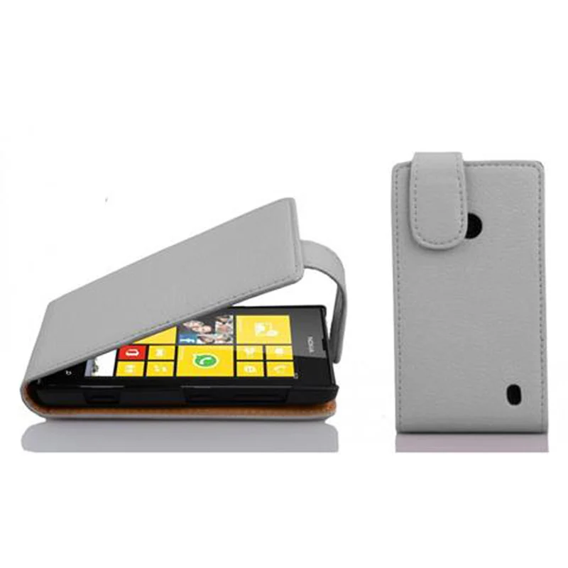 Cadorabo Hülle kompatibel mit Nokia Lumia 520 / 521 Schutzhülle im Flip Design aus strukturiertem Kunstleder