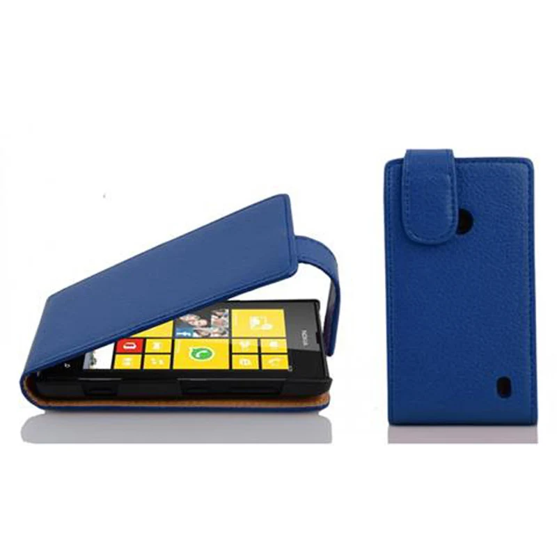Cadorabo Hülle kompatibel mit Nokia Lumia 520 / 521 Schutzhülle im Flip Design aus strukturiertem Kunstleder