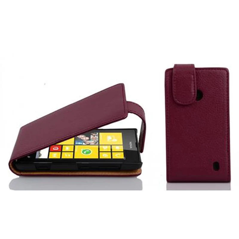 Cadorabo Hülle kompatibel mit Nokia Lumia 520 / 521 Schutzhülle im Flip Design aus strukturiertem Kunstleder