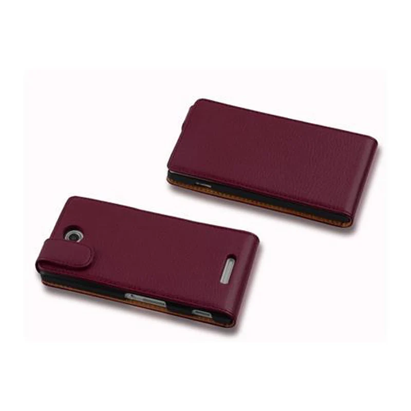 Cadorabo Hülle kompatibel mit Sony Xperia C Schutzhülle im Flip Design aus strukturiertem Kunstleder