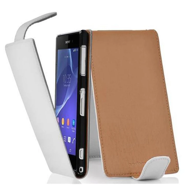 Cadorabo Hülle kompatibel mit Sony Xperia Z2 Schutzhülle im Flip Design aus strukturiertem Kunstleder