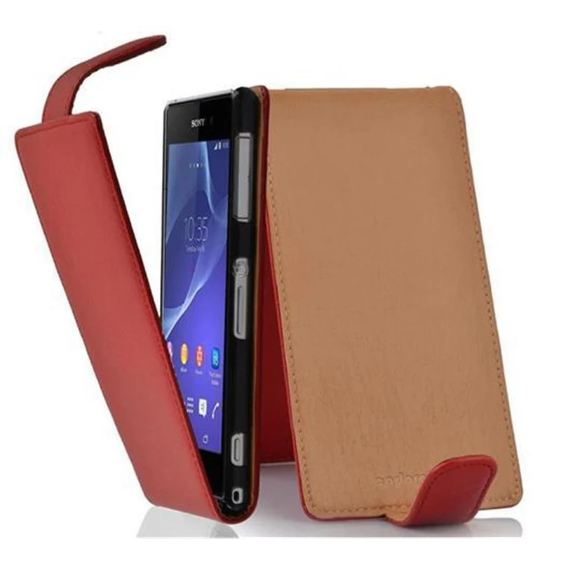 Cadorabo Hülle kompatibel mit Sony Xperia Z2 Schutzhülle im Flip Design aus strukturiertem Kunstleder