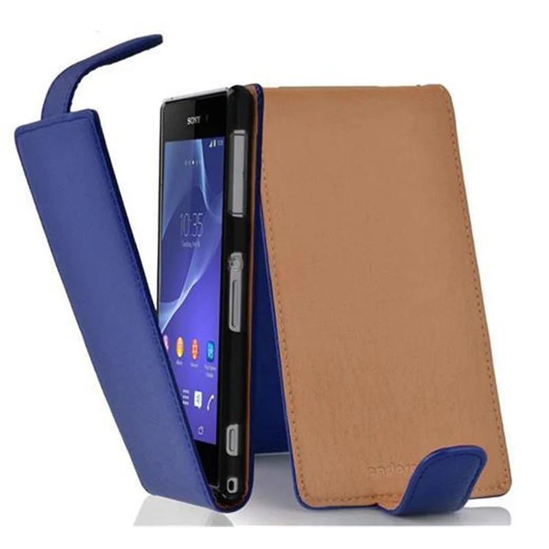 Cadorabo Hülle kompatibel mit Sony Xperia Z2 Schutzhülle im Flip Design aus strukturiertem Kunstleder
