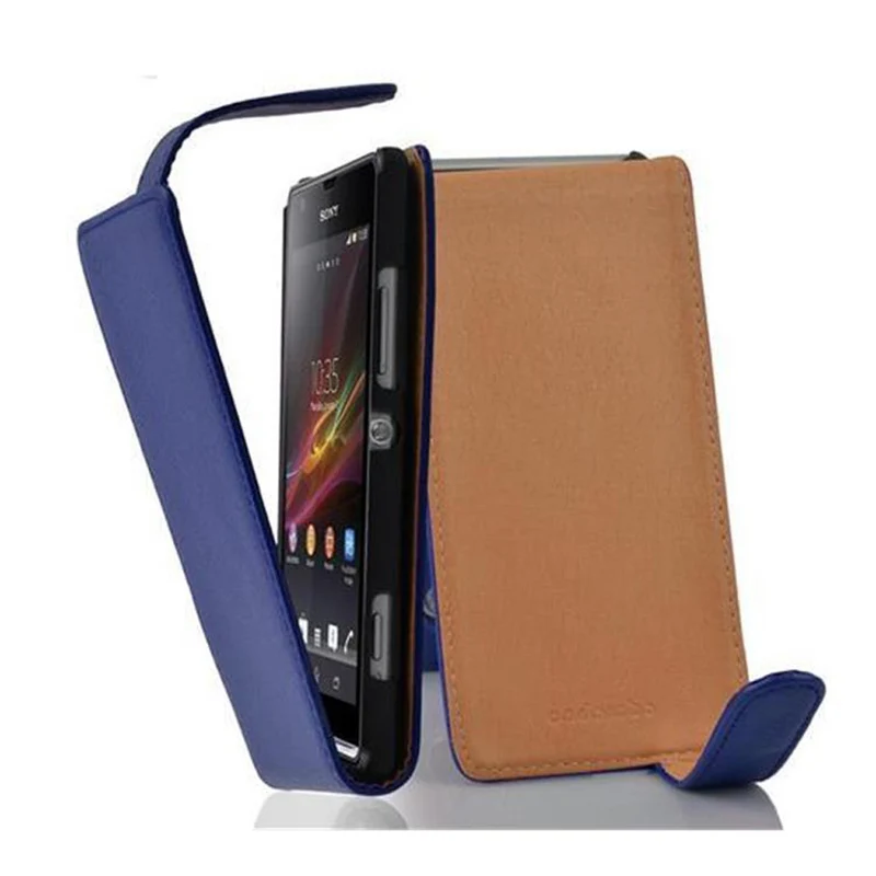 Cadorabo Hülle kompatibel mit Sony Xperia SP Schutzhülle im Flip Design aus strukturiertem Kunstleder