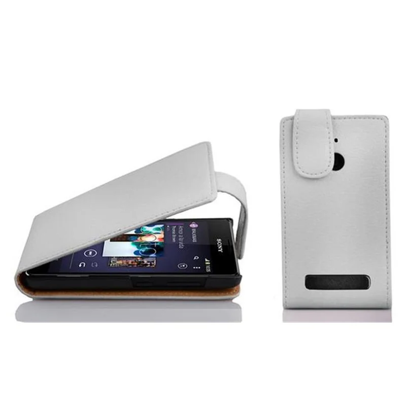 Cadorabo Hülle kompatibel mit Sony Xperia E1 Schutzhülle im Flip Design aus strukturiertem Kunstleder