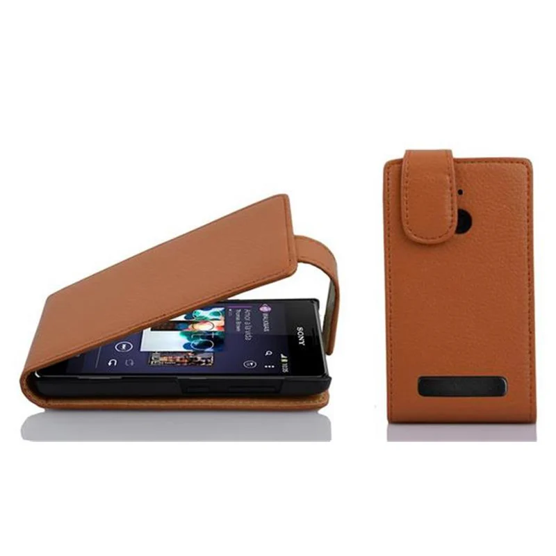 Cadorabo Hülle kompatibel mit Sony Xperia E1 Schutzhülle im Flip Design aus strukturiertem Kunstleder