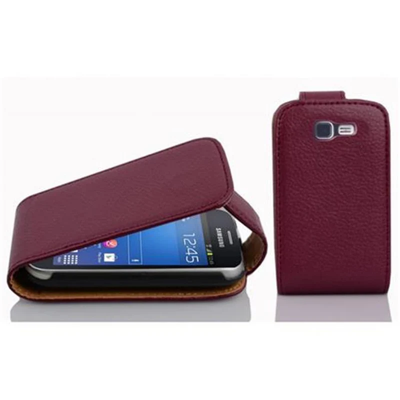 Cadorabo Hülle kompatibel mit Samsung Galaxy TREND LITE Schutzhülle im Flip Design aus strukturiertem Kunstleder