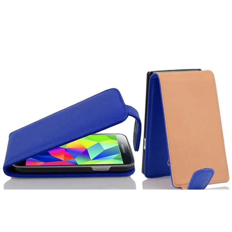 Cadorabo Hülle kompatibel mit Samsung Galaxy S5 MINI / S5 MINI DUOS Schutzhülle im Flip Design aus strukturiertem Kunstleder