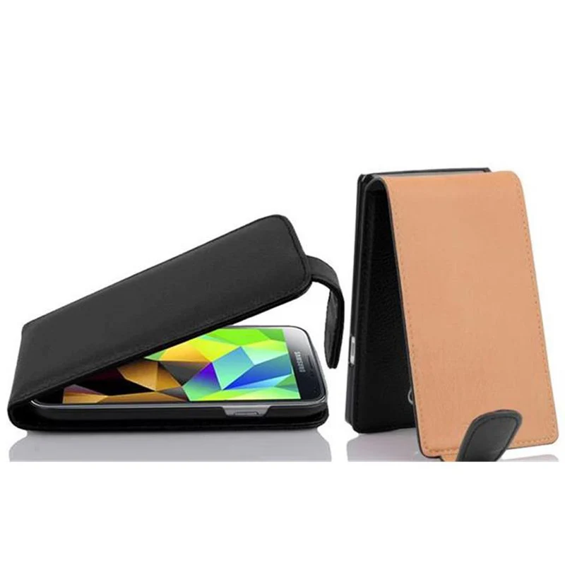 Cadorabo Hülle kompatibel mit Samsung Galaxy S5 MINI / S5 MINI DUOS Schutzhülle im Flip Design aus strukturiertem Kunstleder