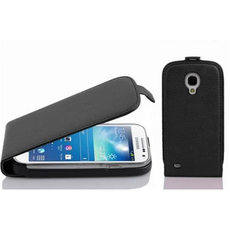 Cadorabo Hülle kompatibel mit Samsung Galaxy S4 MINI Schutzhülle im Flip Design aus strukturiertem Kunstleder