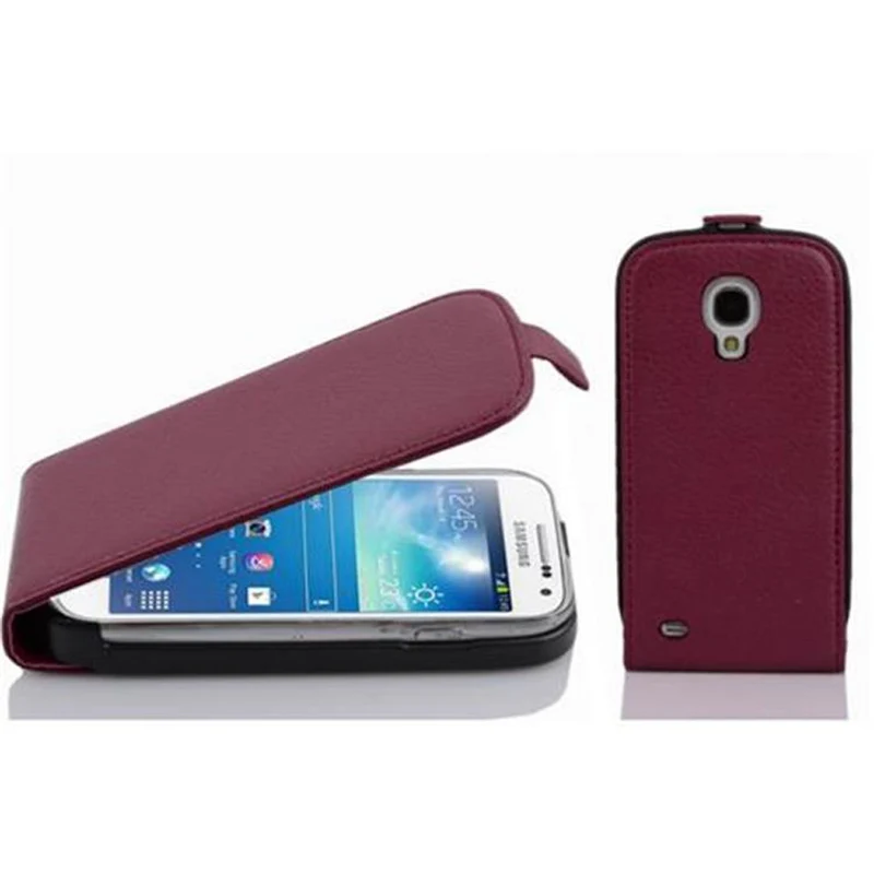 Cadorabo Hülle kompatibel mit Samsung Galaxy S4 MINI Schutzhülle im Flip Design aus strukturiertem Kunstleder
