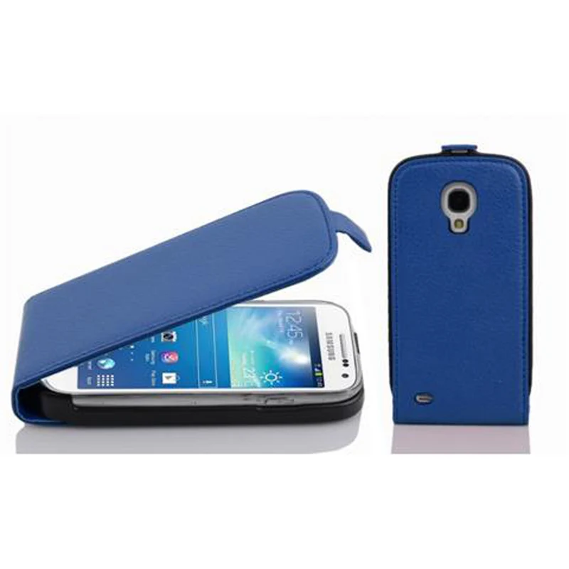 Cadorabo Hülle kompatibel mit Samsung Galaxy S4 MINI Schutzhülle im Flip Design aus strukturiertem Kunstleder