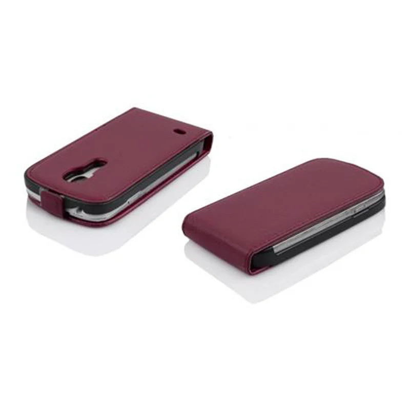 Cadorabo Hülle kompatibel mit Samsung Galaxy S4 MINI Schutzhülle im Flip Design aus strukturiertem Kunstleder