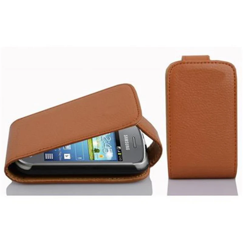 Cadorabo Hülle kompatibel mit Samsung Galaxy POCKET NEO Schutzhülle im Flip Design aus strukturiertem Kunstleder
