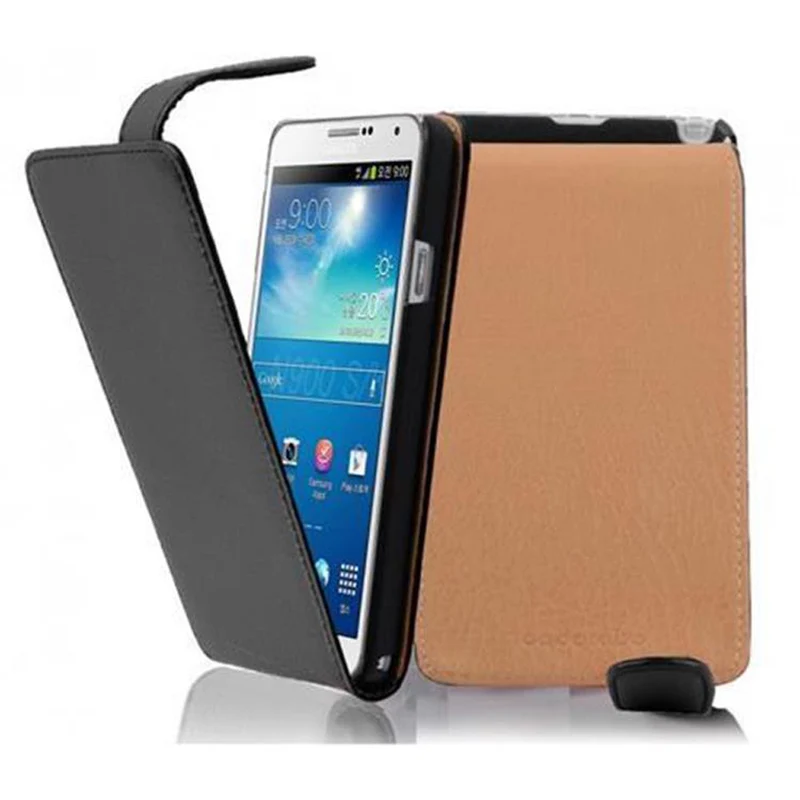 Cadorabo Hülle kompatibel mit Samsung Galaxy NOTE 3 Schutzhülle im Flip Design aus strukturiertem Kunstleder