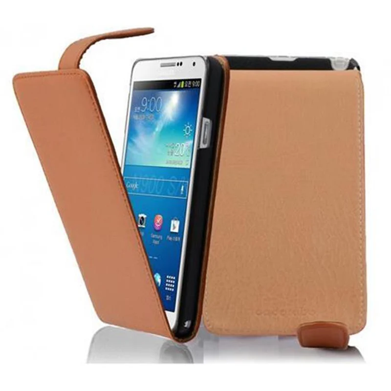 Cadorabo Hülle kompatibel mit Samsung Galaxy NOTE 3 Schutzhülle im Flip Design aus strukturiertem Kunstleder