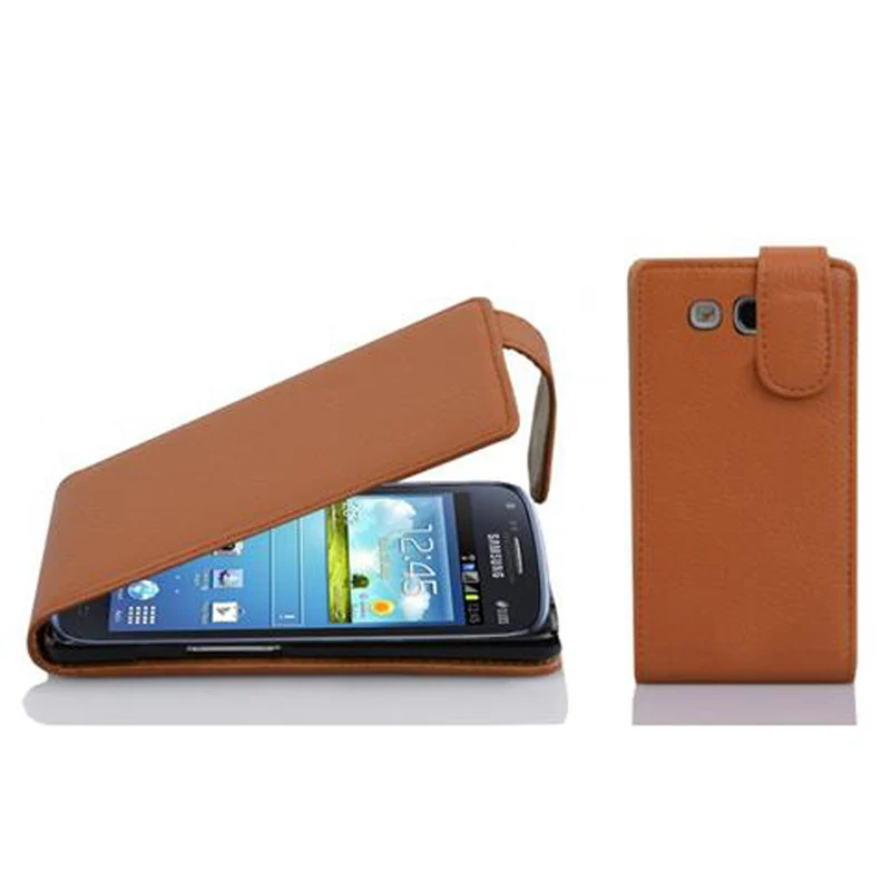 Cadorabo Hülle kompatibel mit Samsung Galaxy CORE / CORE DUOS Schutzhülle im Flip Design aus strukturiertem Kunstleder
