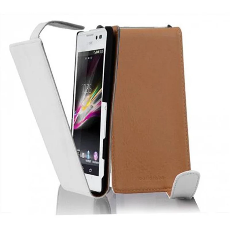 Cadorabo Hülle kompatibel mit Sony Xperia C Schutzhülle im Flip Design aus glattem Kunstleder