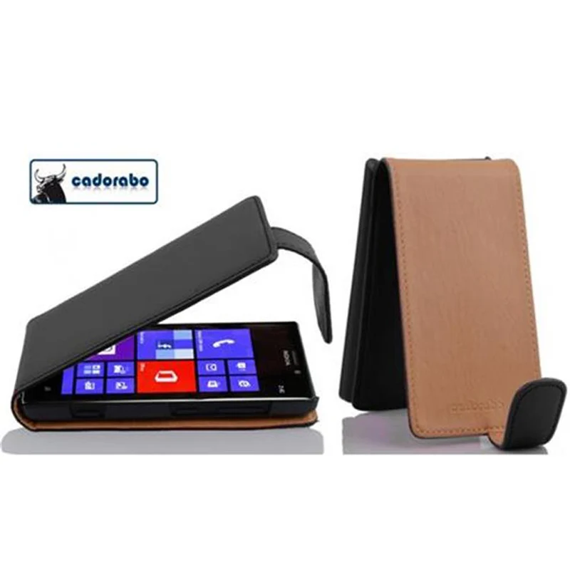 Cadorabo Hülle kompatibel mit Nokia Lumia 925 Schutzhülle im Flip Design aus glattem Kunstleder