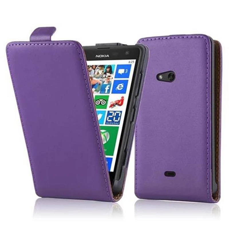 Cadorabo Hülle kompatibel mit Nokia Lumia 625 Schutzhülle im Flip Design aus glattem Kunstleder
