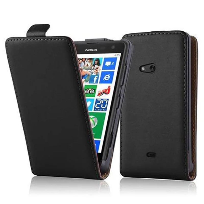 Cadorabo Hülle kompatibel mit Nokia Lumia 625 Schutzhülle im Flip Design aus glattem Kunstleder