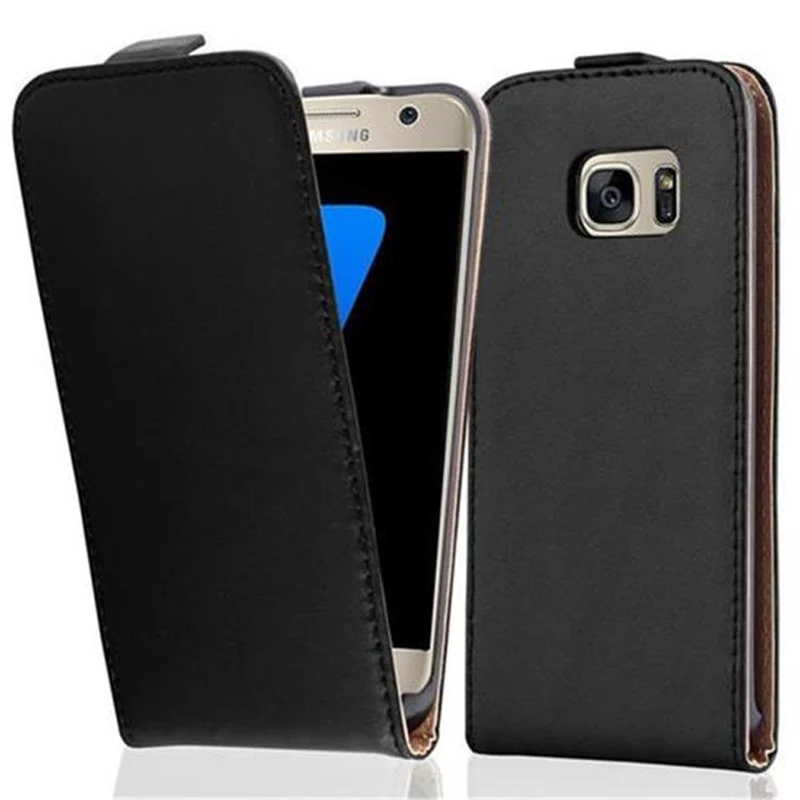 Cadorabo Hülle kompatibel mit Samsung Galaxy S7 Schutzhülle im Flip Design aus glattem Kunstleder