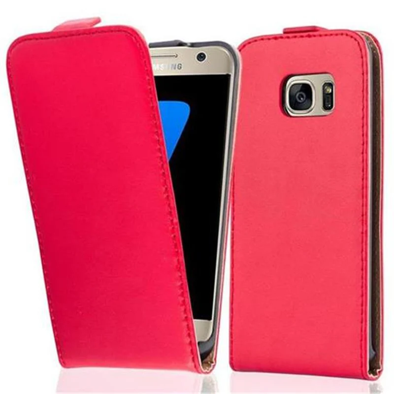 Cadorabo Hülle kompatibel mit Samsung Galaxy S7 Schutzhülle im Flip Design aus glattem Kunstleder