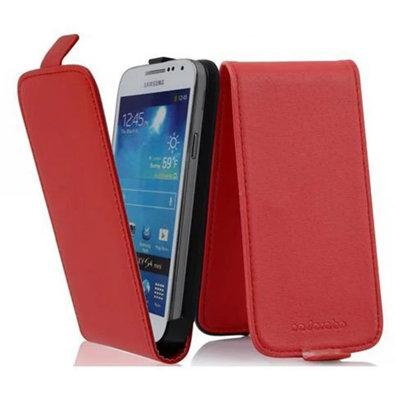 Cadorabo Hülle kompatibel mit Samsung Galaxy S4 MINI Schutzhülle im Flip Design aus glattem Kunstleder