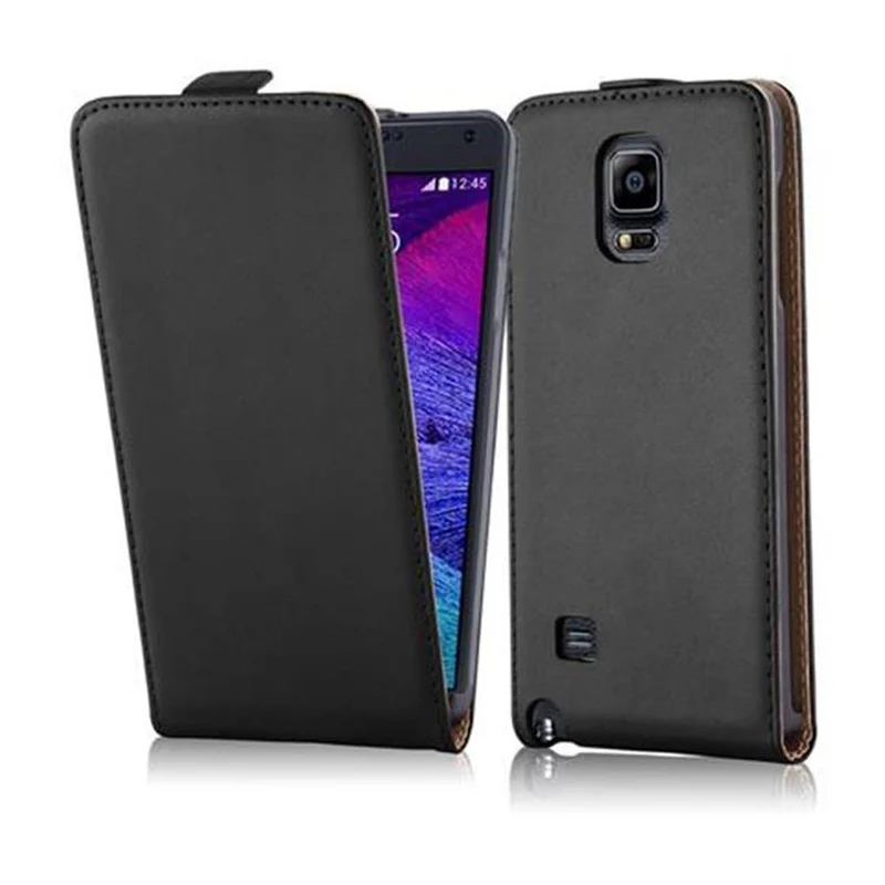Cadorabo Hülle kompatibel mit Samsung Galaxy NOTE 4 Schutzhülle im Flip Design aus glattem Kunstleder