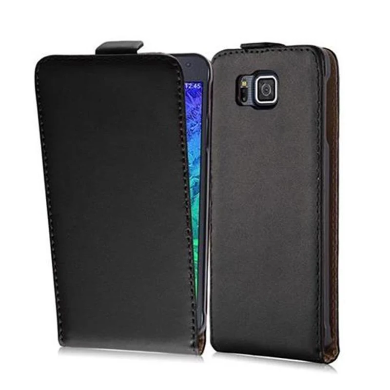 Cadorabo Hülle kompatibel mit Samsung Galaxy ALPHA Schutzhülle im Flip Design aus glattem Kunstleder