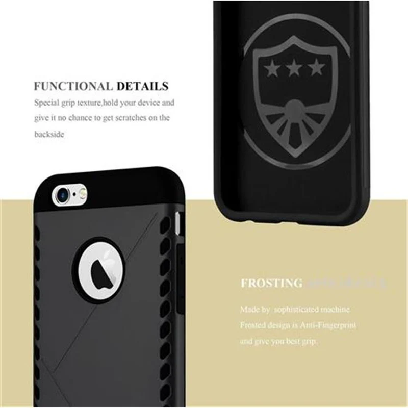 Cadorabo Hülle kompatibel mit Apple iPhone 6 / 6S Outdoor Hybrid Hard Case Schutzhülle im Heavy Duty Design