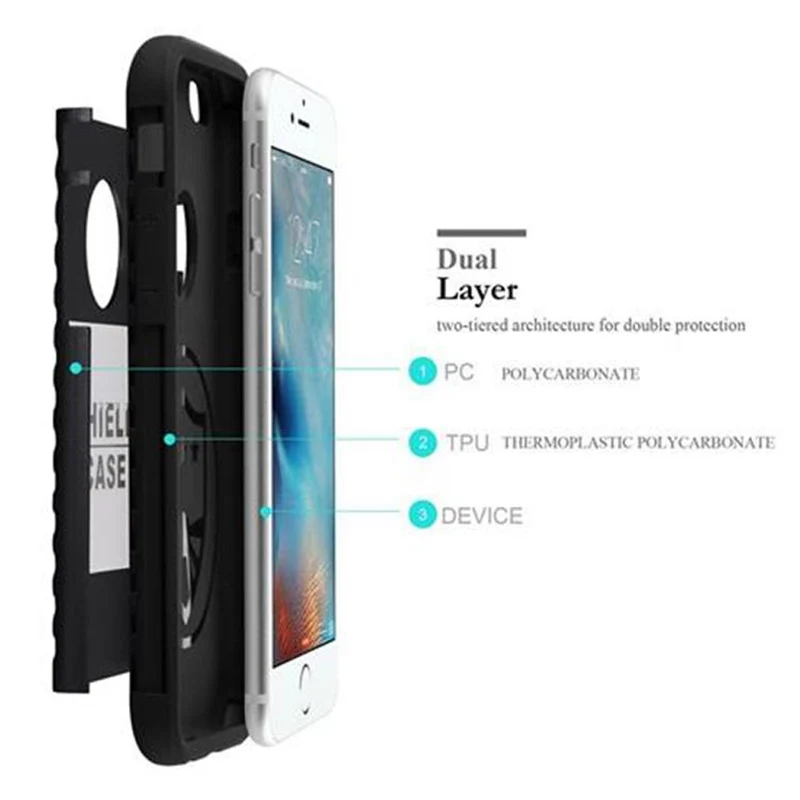 Cadorabo Hülle kompatibel mit Apple iPhone 6 / 6S Outdoor Hybrid Hard Case Schutzhülle im Heavy Duty Design