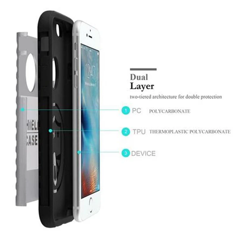 Cadorabo Hülle kompatibel mit Apple iPhone 6 / 6S Outdoor Hybrid Hard Case Schutzhülle im Heavy Duty Design