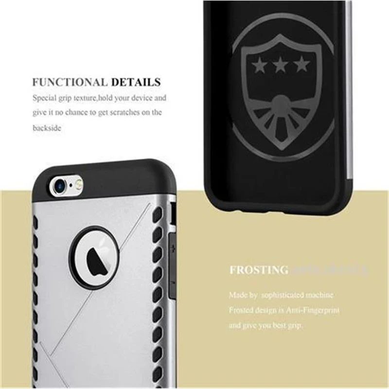 Cadorabo Hülle kompatibel mit Apple iPhone 6 / 6S Outdoor Hybrid Hard Case Schutzhülle im Heavy Duty Design